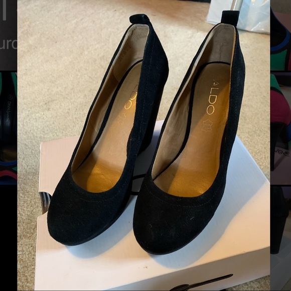 Black Suede Wedges - Picture 1 of 3